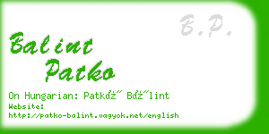 balint patko business card